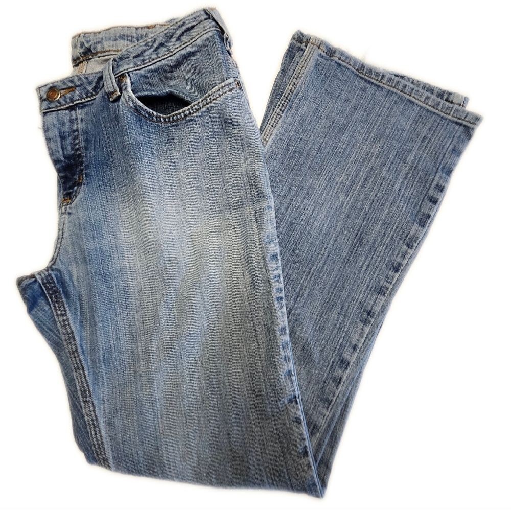 Carhartt Mid Rise Light Wash Rigid Denim Straight Leg Jeans, 8 (No Tag)